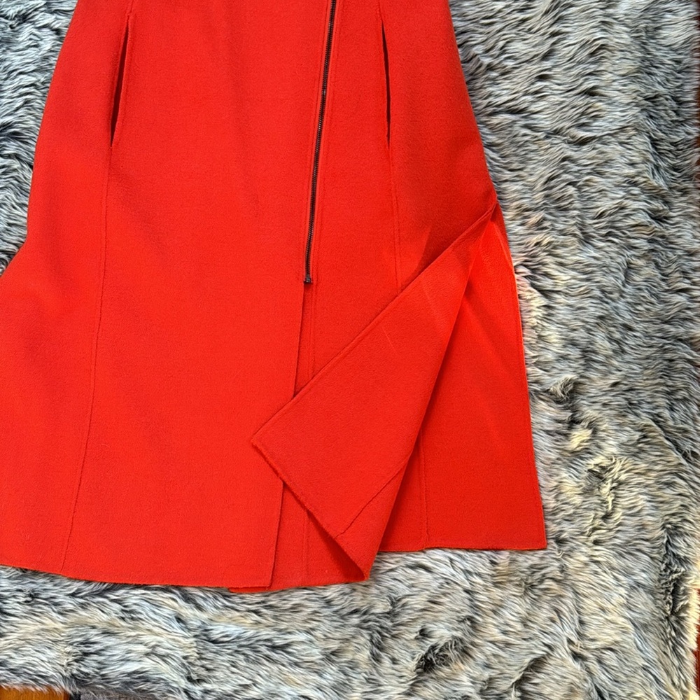 BCBG long orange felt vest/dress, size L - Picture 5 of 7